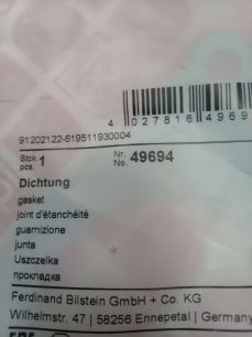 49694 FEBI Прокладка турбины