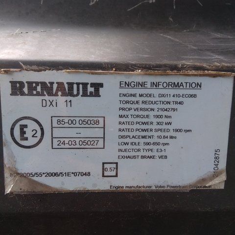 RENAULT Двигатель, DXi11, 450 hp, Euro5, № XF240798, фото 9