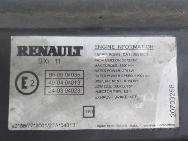 RENAULT Двигатель, DXi11, 450 hp, Euro5, № XF106398, фото 9
