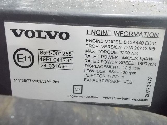 20773673 VOLVO Двигатель, D13A, 440 hp, Euro5, № XF92165, фото 9