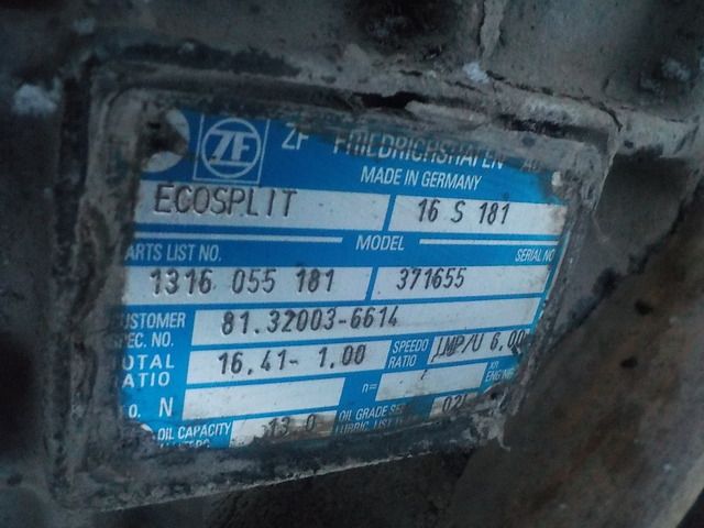 81320036452 MAN КПП, 16S181, Без ретардера, МКПП, № XF96139, фото 8