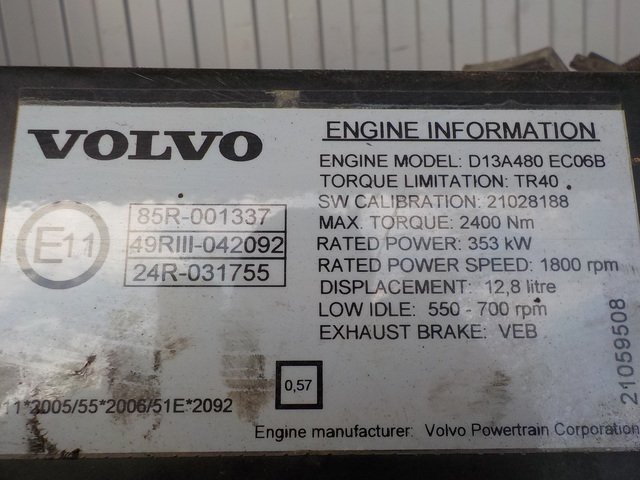 20773673 VOLVO Двигатель, D13A, 440 hp, Euro5, № XF170728, фото 4