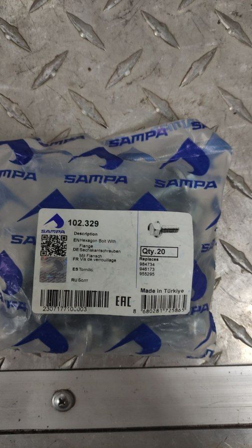 102329 SAMPA Болт M8x22/20x1.25, фото 1