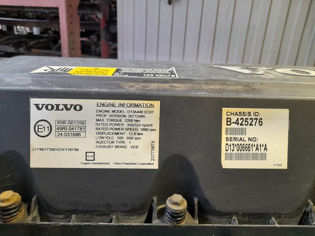 1639850 VOLVO Двигатель, D13A, 440 hp, Euro4, № XF355830, фото 10