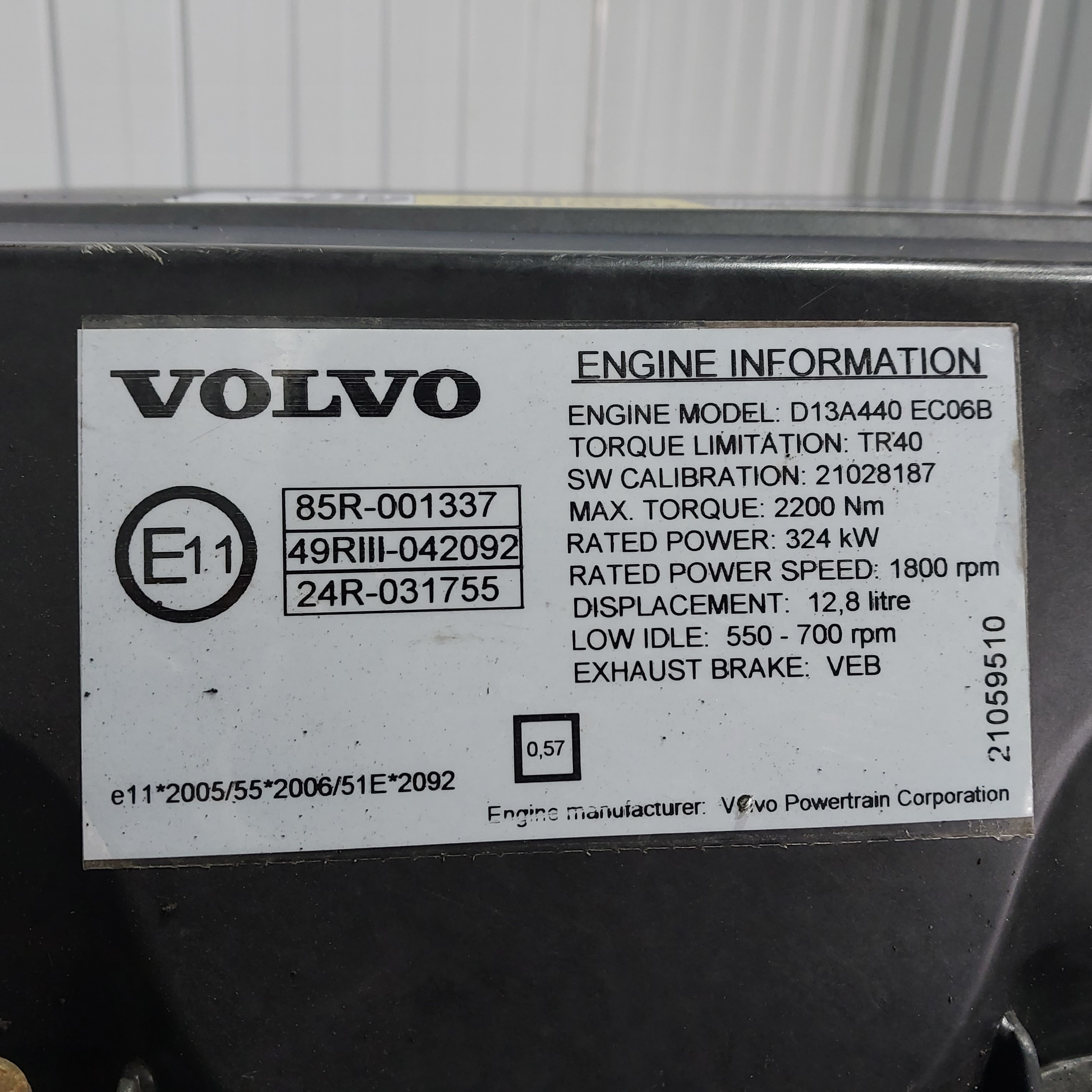 21062631 VOLVO Двигатель, D13A, № XF461752, фото 10
