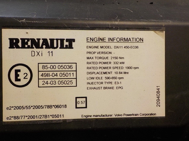RENAULT Двигатель, DXi11, 450 hp, Euro5, № XF216277, фото 10