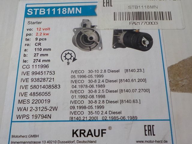 STB1118MN KRAUF Стартер, фото 2
