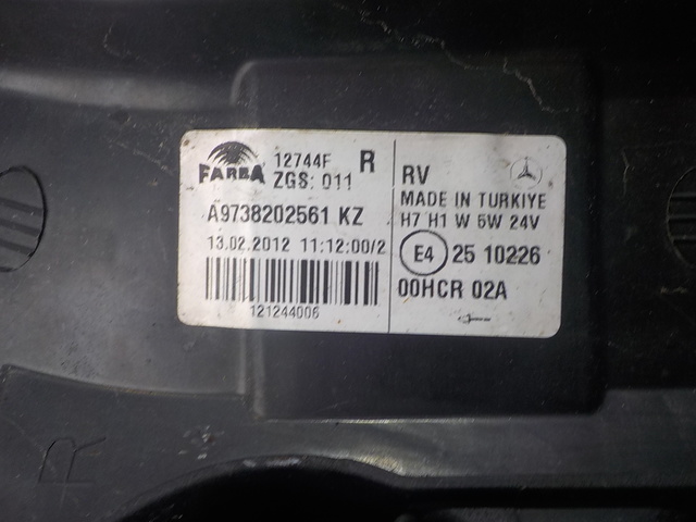 9738202561 MERCEDES Фара правая, № XF264127, фото 4
