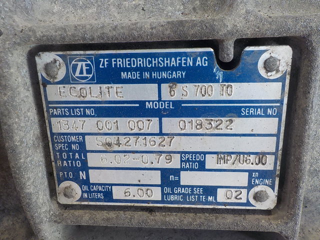 504271627 IVECO КПП, 6S700, Без ретардера, МКПП, № XF279203, фото 10