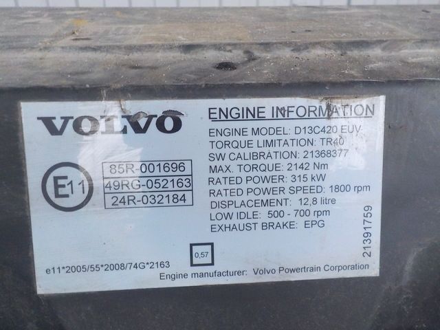 21286046 VOLVO Двигатель, D13C, 500 hp, Euro5, № XF188759, фото 5