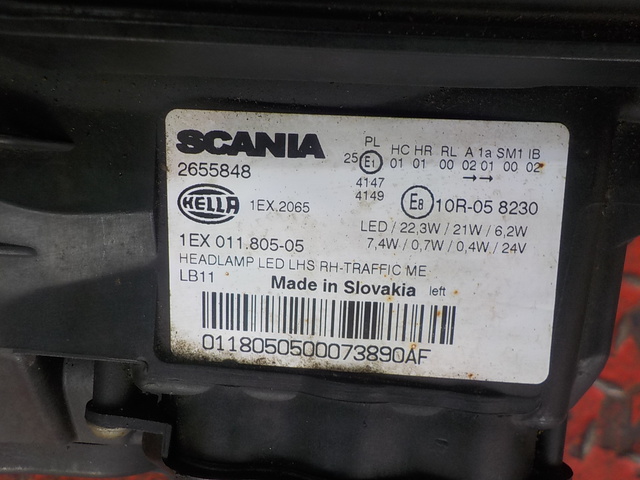 2655848 SCANIA Фара левая, № XF330768, фото 6