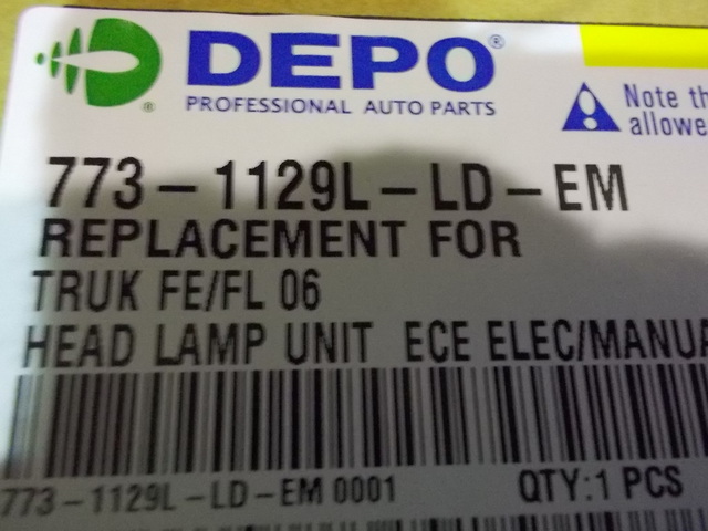 7731129LLDEM DEPO Фара левая, фото 7