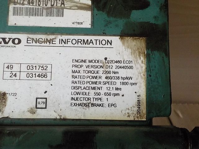 1639652 VOLVO Двигатель, D12D, 420 hp, Euro3, № XF57528, фото 7