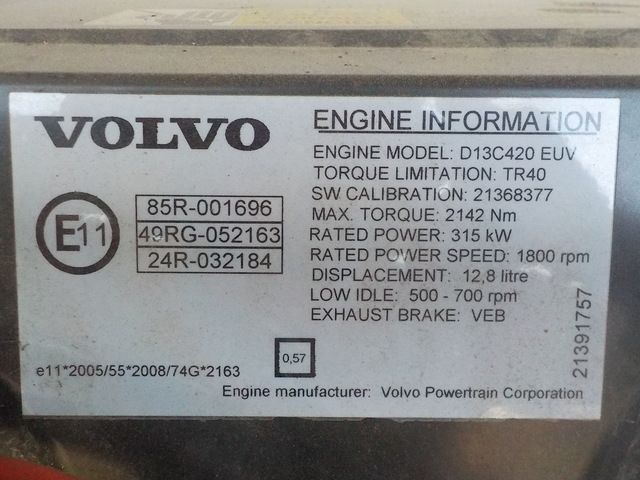 21286046 VOLVO Двигатель, D13C, 500 hp, Euro5, № XF164236, фото 4