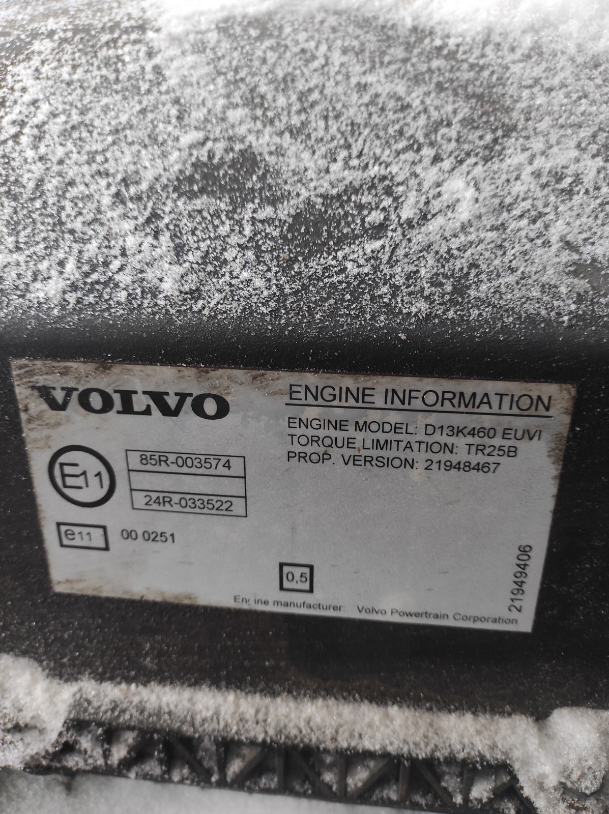 22070191 VOLVO Двигатель, D13K, 460 hp, Euro6, № XF249389, фото 11