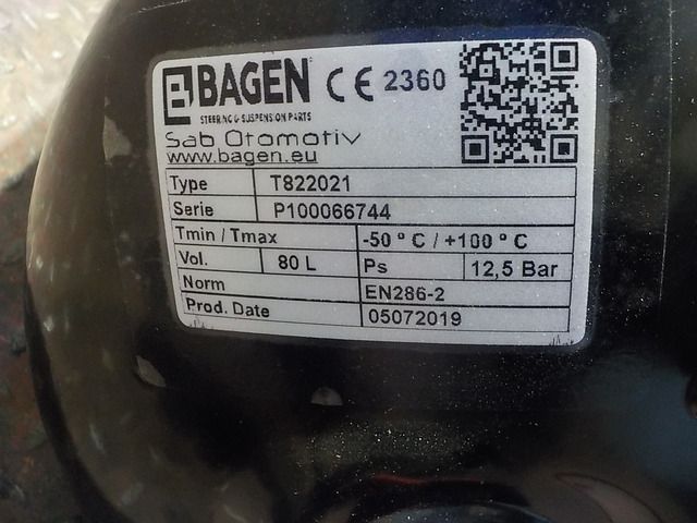 T09468001 TOPCOVER Ресивер воздушный SCHMITZ L=1157 D=310 V=80, фото 4