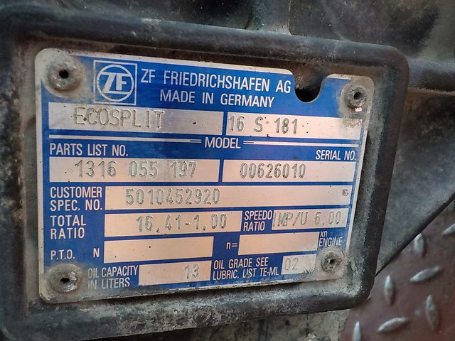 5010452920 RENAULT КПП, 16S181, Без ретардера, МКПП, № XF209843, фото 11