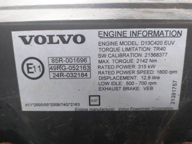 21286037 VOLVO Двигатель, D13C, 420 hp, Euro5, № XF334209, фото 10