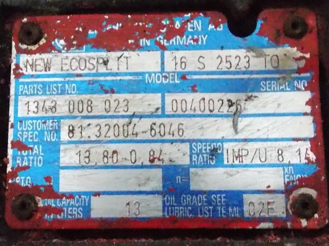 81320046046 MAN КПП, 16S2523, Без ретардера, МКПП, № XF345889, фото 15