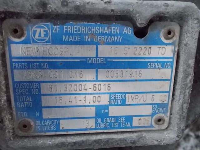 81320046006 MAN КПП, 16S2220, Без ретардера, МКПП, № XF41069, фото 5