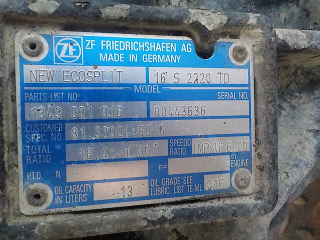 81320046016 MAN КПП, 16S2220, Без ретардера, МКПП, № XF237252, фото 10
