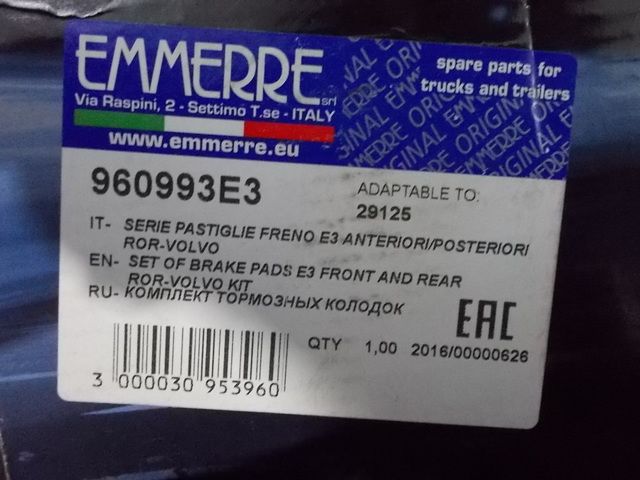 960993E3 EMMERRE Колодки тормозные, фото 5