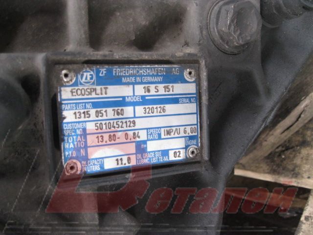 5001857092 RENAULT КПП, 16S151, Без ретардера, МКПП, № XF14776, фото 4