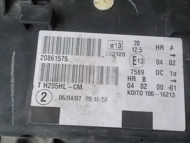 20861575 VOLVO Фара левая, № XF226880, фото 8