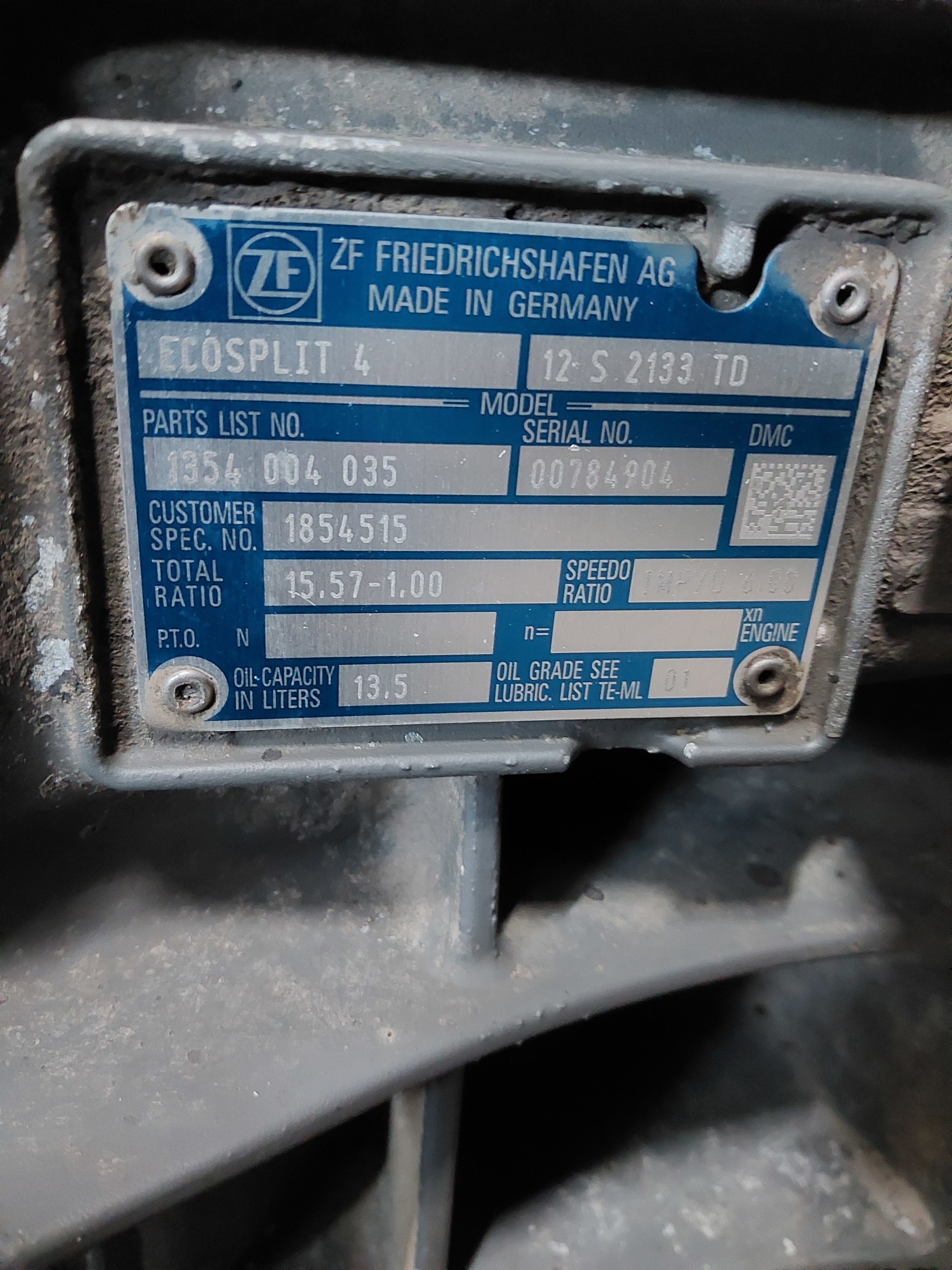1854515 DAF КПП, 12S2133, Без ретардера, МКПП, № XF441595, фото 7