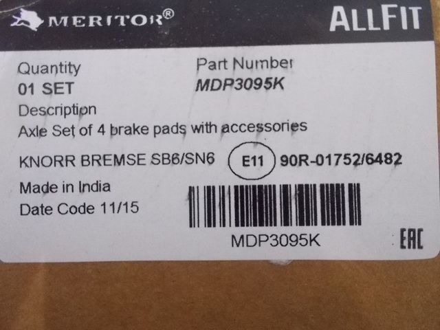 MDP3095K MERITOR Колодки тормозные, фото 3