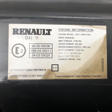 RENAULT Двигатель, DXi11, 450 hp, Euro5, № XF267230, фото 9