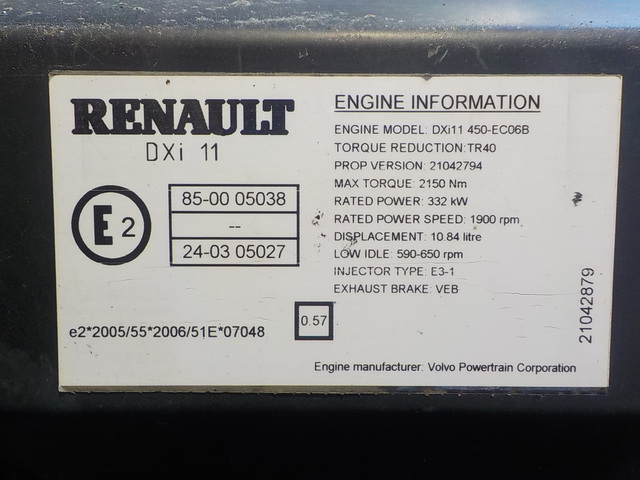 RENAULT Двигатель, DXi11, 450 hp, Euro5, № XF239925, фото 10