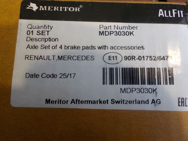 MDP3030K MERITOR Колодки тормозные, фото 3