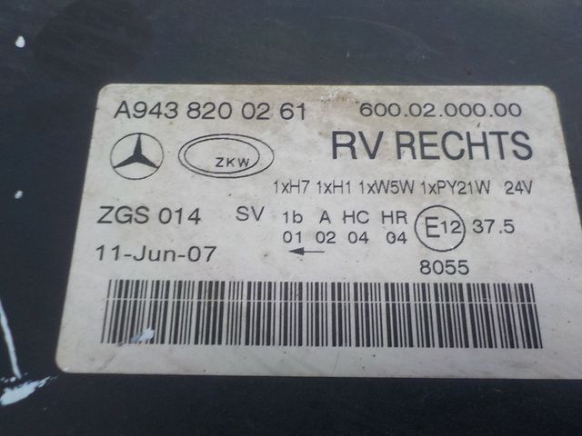 9438200261 MERCEDES Фара правая, № XF177303, фото 5