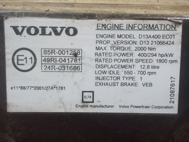 20773673 VOLVO Двигатель, D13A, 440 hp, Euro5, № XF61487, фото 9