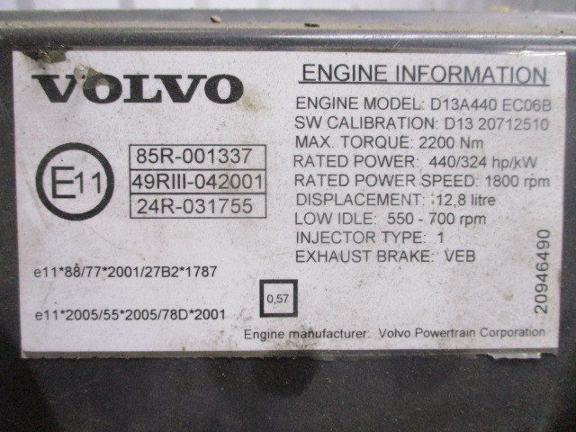 20773673 VOLVO Двигатель, D13A, 440 hp, Euro5, № XF180369, фото 10