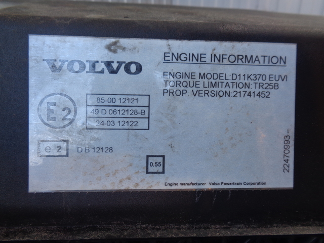22073570 VOLVO Двигатель, D11K, 370 hp, Euro6, № XF278614, фото 9