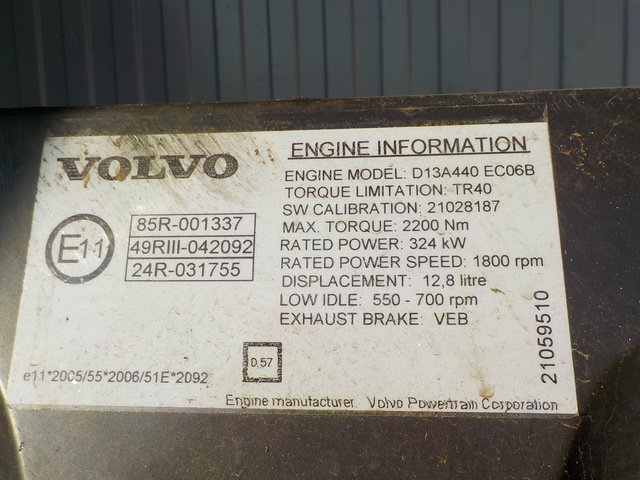20773673 VOLVO Двигатель, D13A, 440 hp, Euro5, № XF182823, фото 4