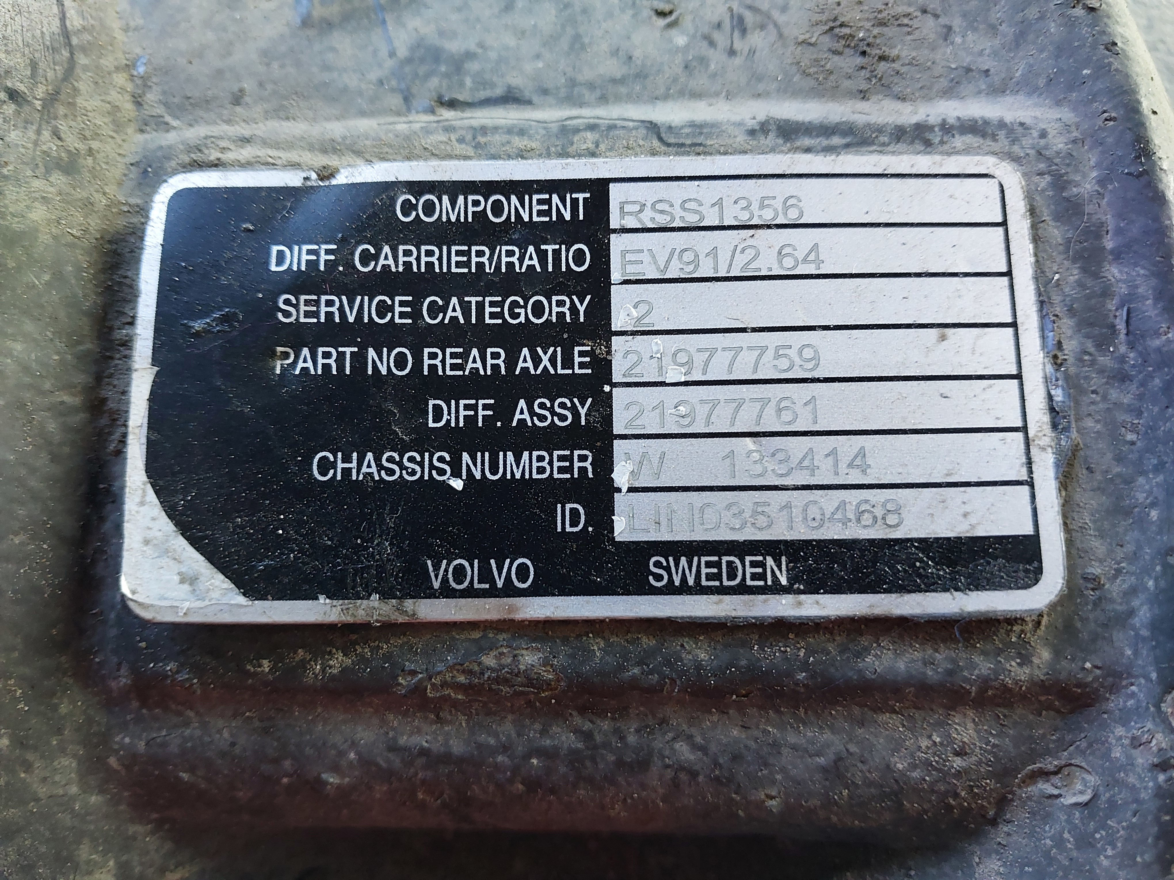 21977761 VOLVO Редуктор заднего моста, RS1356SV/EV91, № XF479485, фото 4