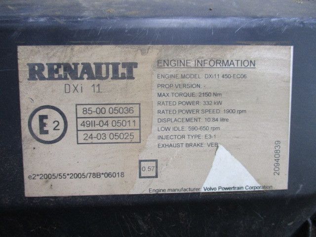 RENAULT Двигатель, DXi11, 450 hp, Euro5, № XF179497, фото 8