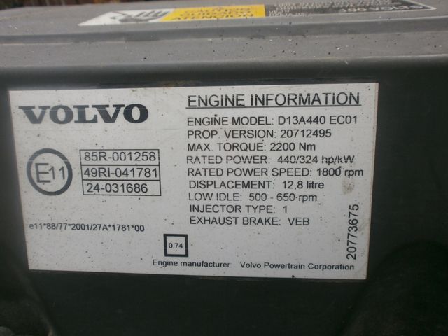 20773673 VOLVO Двигатель, D13A, 440 hp, Euro5, № XF19094, фото 8