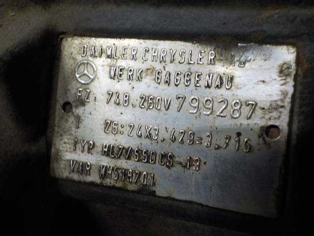 MERCEDES Редуктор заднего моста, HL 7/55, № XF119492, фото 6