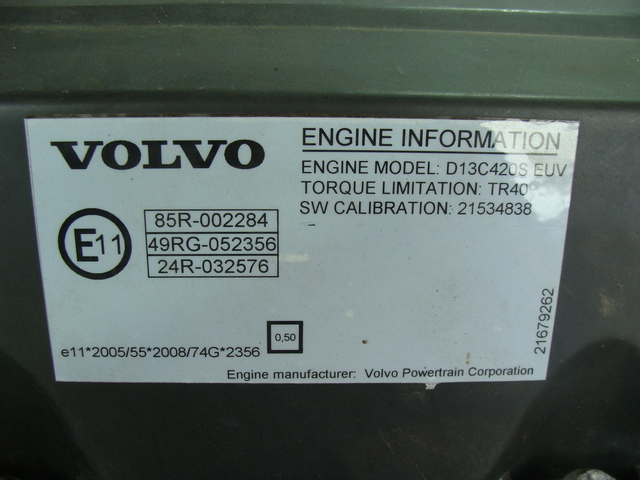 21286046 VOLVO Двигатель, D13C, 420 hp, Euro5, № XF296518, фото 10