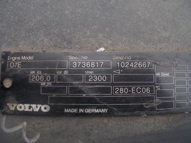 20978158 VOLVO Двигатель, D7E, № XF39582, фото 1