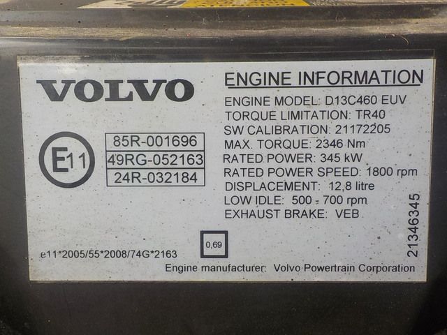 21286046 VOLVO Двигатель, D13C, 500 hp, Euro5, № XF112861, фото 9